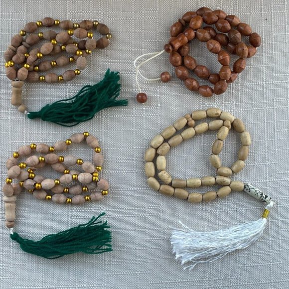 Prayer Tasbeeh Real Wood Handmade Pray Beads Lot of 4 Tasbeh - Picture 2 of 10